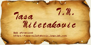 Tasa Miletaković vizit kartica